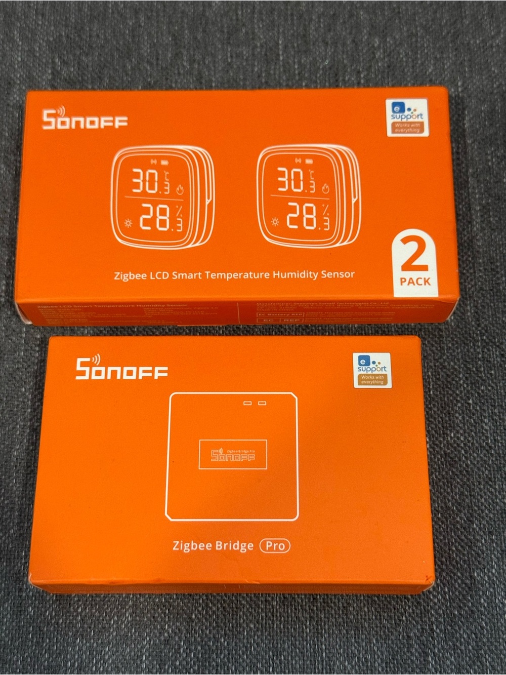 SONOFF Zigbee Bridge Pro & LCD Smart Temperature Humidity Sensor 2 Pack New.